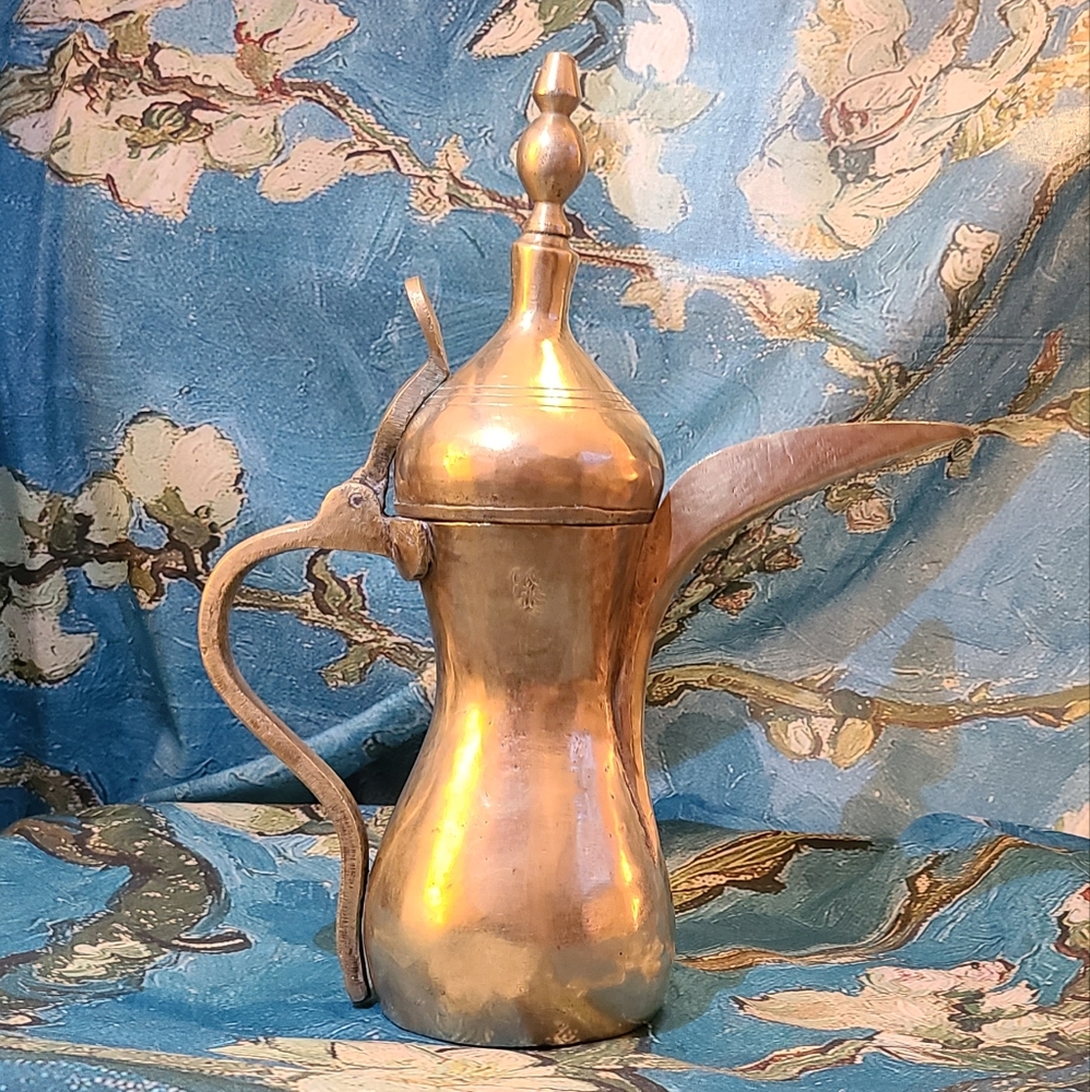 12" Early 1900's Antique Arabic Turkish Middle Eastern  Dallah Brass Teapot